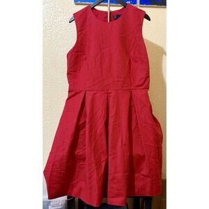 Gap Sleeveless Size 16 Modern Red Fit and Flare Dress w/ Pockets